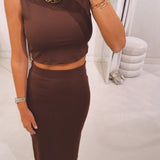 LEEN BROWN TWO-PIECE SET