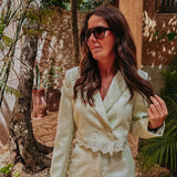 FELIZ MINT GREEN CROPPED BLAZER