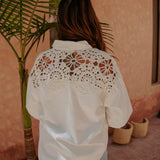 NAWAL WHITE CROCHET BLOUSE JACKET