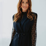 PRE-ORDER JULIE DARK BLUE SLEEVELESS BLAZER