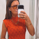 ELODIE RED LACE TOP