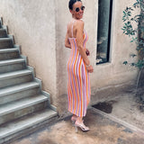 LUPITA PINK/ORANGE SHELL CROCHET DRESS