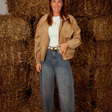 LYSBETH BEIGE SUEDE JACKET