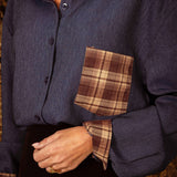 JOVIE DARK BLUE DENIM BLOUSE