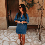 VIVA LA SUMMER BLUE DENIM DRESS