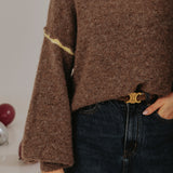 JULIANA YELLOW/TAUPE SWEATER