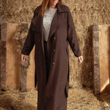 EDELINE LONG BROWN TRENCHCOAT