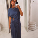 SHANIA DARK BLUE TWO-PIECE SET