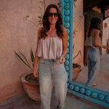 NEZRA BEIGE CROPPED TOP