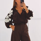 MILENA BROWN FLOWER BLOUSE