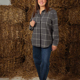 LIVARA GREY CHECKERED BLOUSE