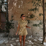 SAFARI BEIGE PLAYSUIT