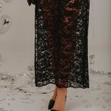FESTIVE BLACK LACE CUT-OUT DRESS