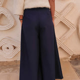 SIHAM DARK BLUE WIDE LEG PANTS