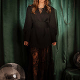 ANGEL LONG BLACK LACE DRESS
