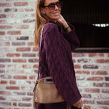 AVERY BURGUNDY CABLE KNIT SWEATER