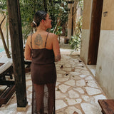 PASION BROWN CROCHET TOP