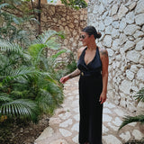 NATALIA BLACK HALTER JUMPSUIT