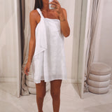DELPHINE WHITE ONE SHOULDER DRESS