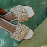 PEARL PALM ECRU SLIPPERS