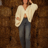 BUTTERFLY ECRU KNIT SWEATER