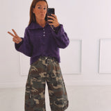 KIANDRA PURPLE BUTTON PULLOVER