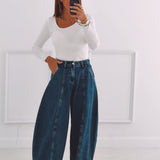 DARK BLUE BALLOON JEANS 9078-26