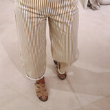 PRE-ORDER BEIGE STRIPED BALLOON JEANS 9352