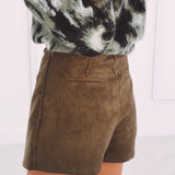 JUDITH KHAKI SUEDE SKORT