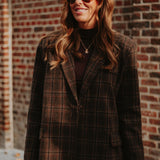 ROMY BROWN CHECKERED BLAZER
