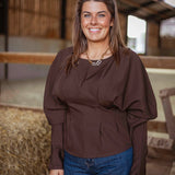 MAVIS BROWN PERFECT FALL BLOUSE