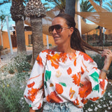 MURCIA WHITE FLOWER BLOUSE