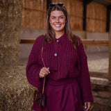 SHILOH BURGUNDY BUTTON CARDIGAN