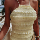 TOLUCA LIGHT YELLOW RUFFLE DRESS