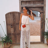 ARIADNA ECRU CROCHET PANTS