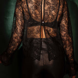 FA LA LA LACE BLACK BLOUSE