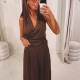 VACAY MODE BROWN TWO-PIECE SET