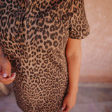 SIROCCO BEIGE BROWN LEOPARD DRESS