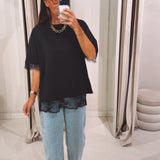 PRE-ORDER ISA BLACK LACE T-SHIRT