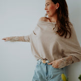 PRE-ORDER BRIA BEIGE LACE SWEATER