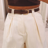 ANIKA BEIGE BELT SHORT