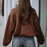 NAIDA BROWN V-NECK SWEATER