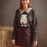 TEDDY BEAR BROWN KNIT SWEATER