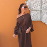 BENISSA BROWN TETRA DRESS