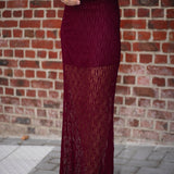 KATE BORDEAUX LACE SKIRT