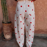 ASILAH WHITE POLKADOTS BALLOON PANTS