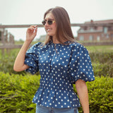 CODY BLUE POLKADOTS BLOUSE