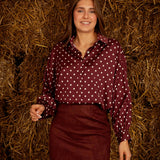 SHANNON BORDEAUX SUEDE SKIRT