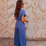 TETOUAN BLUE LINEN JUMPSUIT