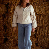 TRUDY BROWN/BEIGE REVERSIBLE PUFFER JACKET